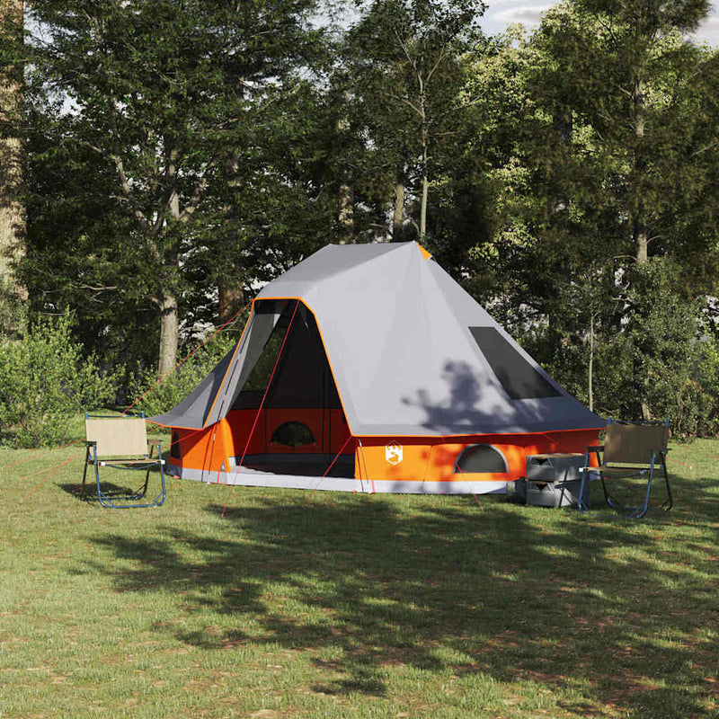 vidaXL Cort Tipi Gri și Portocalie 466 x 310 x 240 cm tafta