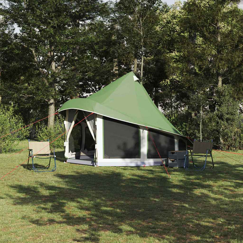 vidaXL Cort Tipi cu acoperiș Verde 404 x 370 x 270 cm tafta