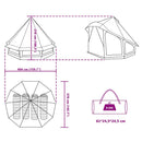 vidaXL Cort Tipi cu acoperiș albastru 404 x 370 x 270 cm tafta