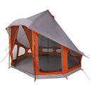 vidaXL Cort Tipi Gri și Portocalie 404 x 370 x 270 cm tafta