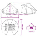 vidaXL Cort Tipi cu acoperiș albastru 508 x 470 x 300 cm tafta