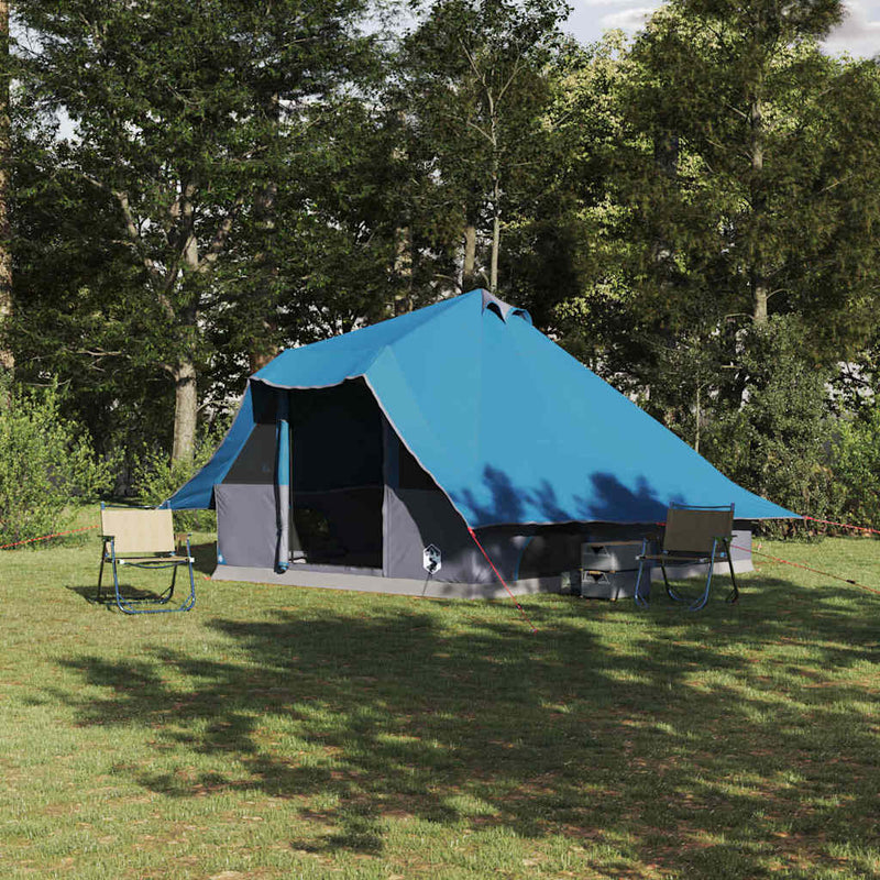 vidaXL Cort Tipi cu acoperiș albastru 358 x 296 x 258 cm tafta