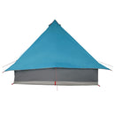 vidaXL Cort Tipi cu acoperiș albastru 358 x 296 x 258 cm tafta