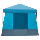 vidaXL Set Cort pentru Camping 2 pcs albastru Tafetă și Material