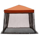 vidaXL Set Cort pentru Camping cu acoperiș 2 pcs Gri și Portocalie