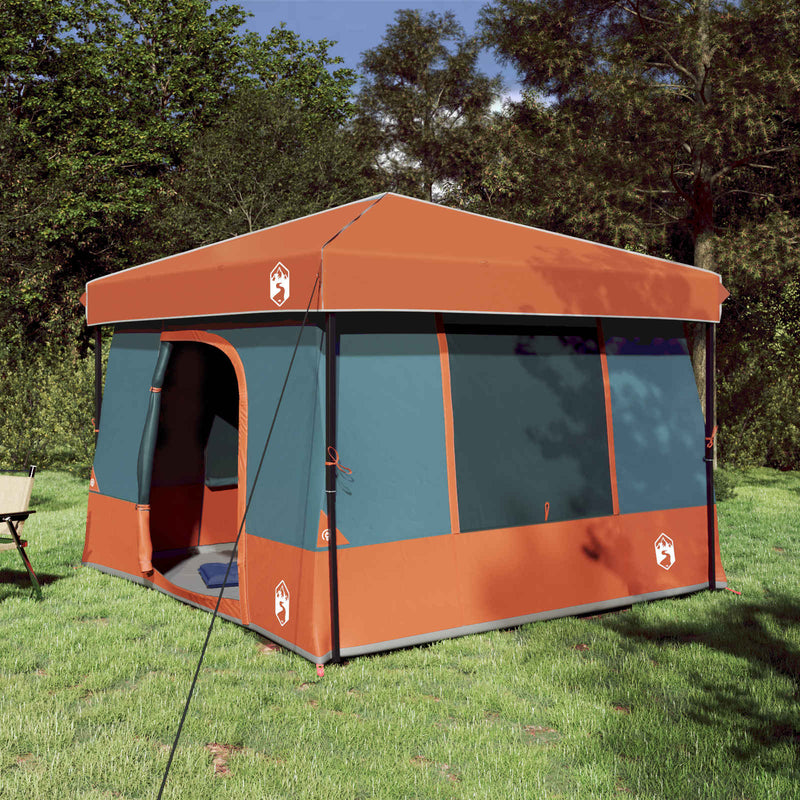 vidaXL Set Cort pentru Camping cu acoperiș 2 pcs Gri și Portocalie