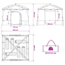 vidaXL Set Cort pentru Camping cu acoperiș 2 pcs Gri și Portocalie