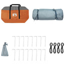 vidaXL Set Cort pentru Camping cu acoperiș 2 pcs Gri și Portocalie