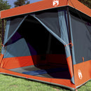 vidaXL Set Cort pentru Camping cu acoperiș 2 pcs Gri și Portocalie