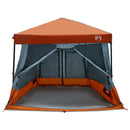 vidaXL Set Cort pentru Camping cu acoperiș 2 pcs Gri și Portocalie