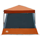 vidaXL Set Cort pentru Camping cu acoperiș 2 pcs Gri și Portocalie