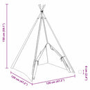 vidaXL Cort Teepee Alb 120 x 120 x 150 cm Țesătură și Plastic