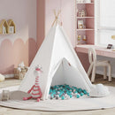 vidaXL Cort Teepee Alb 120 x 120 x 150 cm Țesătură și Plastic
