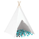 vidaXL Cort Teepee Alb 120 x 120 x 150 cm Țesătură și Plastic