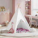 vidaXL Cort Teepee Alb 120 x 120 x 150 cm Țesătură și Plastic