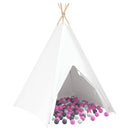 vidaXL Cort Teepee Alb 120 x 120 x 150 cm Țesătură și Plastic