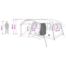vidaXL Cort tunel verde 366 x 244 x 198 cm poliester si otel