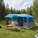 vidaXL Cort tunel albastru 366 x 244 x 198 cm poliester si otel