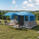 vidaXL Cort tunel albastru 427 x 305 x 205 cm poliester si otel