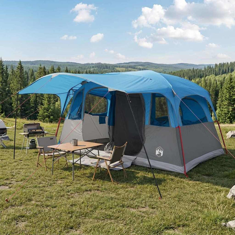 vidaXL Cort tunel albastru 427 x 305 x 205 cm poliester si otel