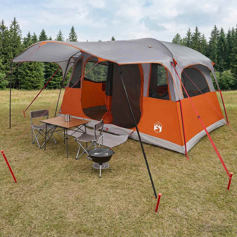 vidaXL Cort tunel cu acoperis gri si portocalie 427 x 305 x 205 cm