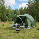 vidaXL Cort tunel verde 370 x 275 x 210 cm poliester si otel