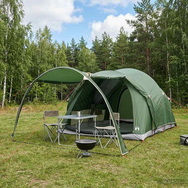 vidaXL Cort tunel verde 370 x 275 x 210 cm poliester si otel