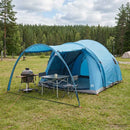 vidaXL Cort tunel albastru 370 x 275 x 210 cm poliester si otel