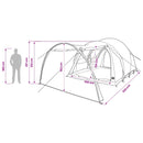 vidaXL Cort tunel cu acoperis gri si portocalie 370 x 275 x 210 cm