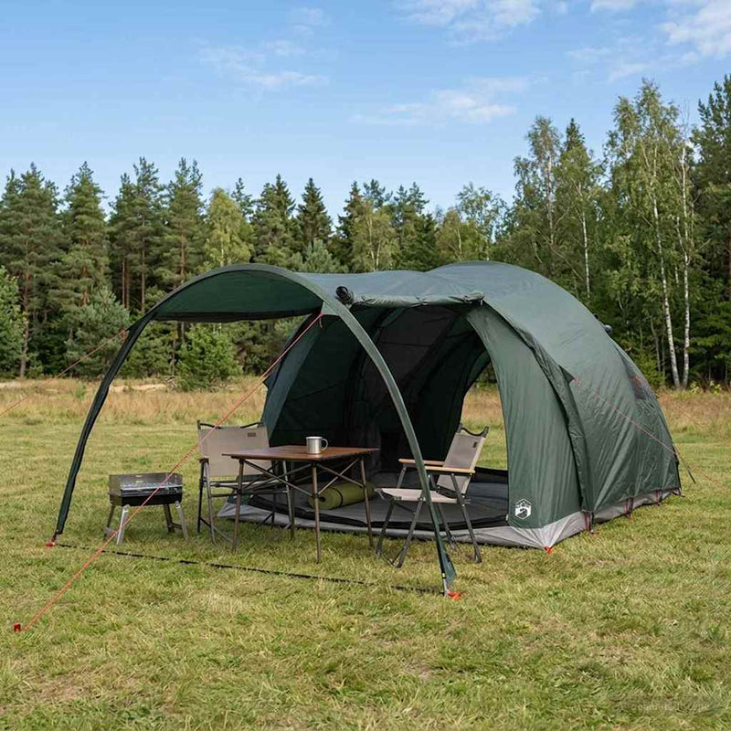 vidaXL Cort tunel verde army 370 x 275 x 210 cm poliester si otel