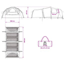 vidaXL Cort tunel verde army 370 x 275 x 210 cm poliester si otel