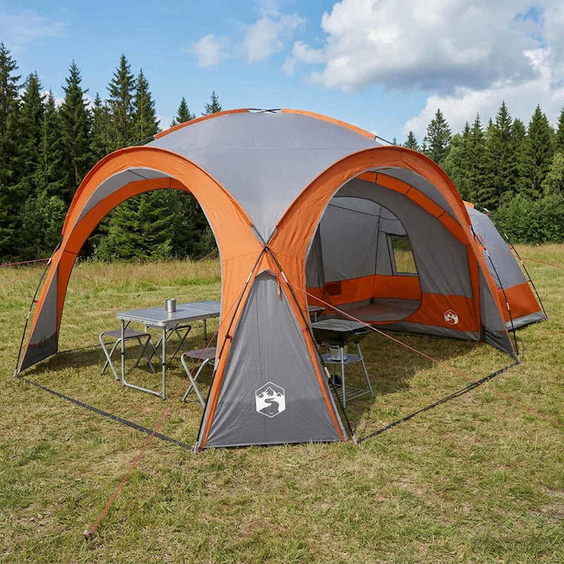 vidaXL Cort lateral cu acoperis gri si portocalie 410 x 410 x 250 cm