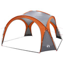 vidaXL Cort lateral cu acoperis gri si portocalie 410 x 410 x 250 cm