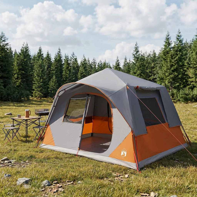 vidaXL Cort instant cu acoperis gri si portocalie 365 x 380 x 200 cm