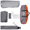 vidaXL Cort instant cu acoperis gri si portocalie 365 x 280 x 200 cm