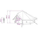 vidaXL Cort Tipi verde 700 x 700 x 395 cm poliester si otel