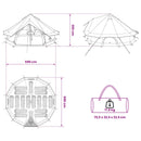 vidaXL Cort Tipi verde 700 x 700 x 395 cm poliester si otel