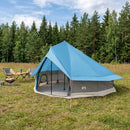 vidaXL Cort Tipi albastru 700 x 700 x 395 cm poliester si otel