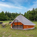 vidaXL Cort Tipi cu acoperis gri si portocalie 700 x 700 x 395 cm