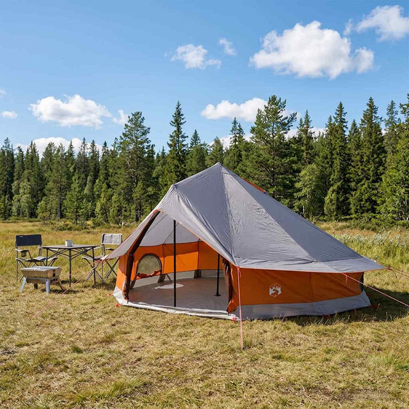 vidaXL Cort Tipi cu acoperis gri si portocalie 800 x 800 x 430 cm