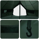 vidaXL Cort Tipi Verde Army 800 x 800 x 430 cm Poliester și oțel