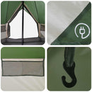 vidaXL Cort Tipi cu acoperis verde 250 x 250 cm poliester si otel