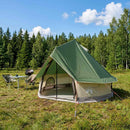 vidaXL Cort Tipi cu acoperis verde 250 x 250 cm poliester si otel