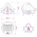 vidaXL Cort Tipi cu acoperis verde 250 x 250 cm poliester si otel