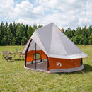 vidaXL Cort Tipi gri si portocalie 250 x 250 cm poliester si otel