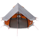 vidaXL Cort Tipi gri si portocalie 250 x 250 cm poliester si otel
