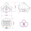 vidaXL Cort Tipi gri si portocalie 250 x 250 cm poliester si otel