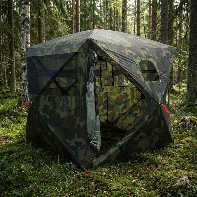 vidaXL Cort de vanatoare camuflaj 143 x 143 x 165 cm poliester si otel