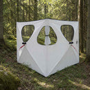 vidaXL Cort de vanatoare cu acoperis alb blackout 145 x 145 x 150 cm