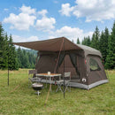 vidaXL Cort de familie culoare maro gri 320 x 210 x 180 cm poliester